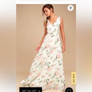 Lulus Maxi White Floral Dress